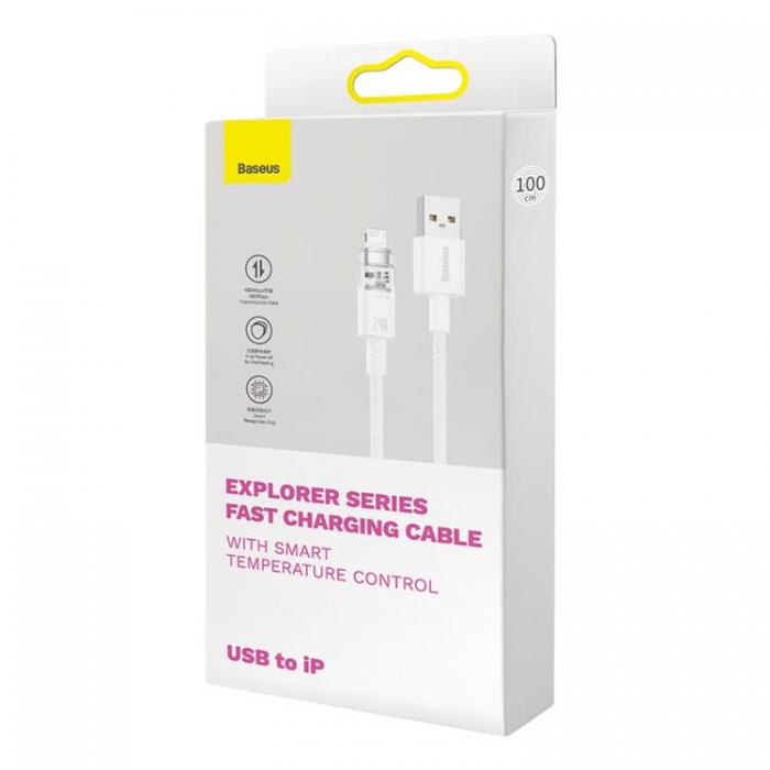 BASEUS - Baseus USB-A - Lightning Kabel Explorer 2.4A 2m - Vit
