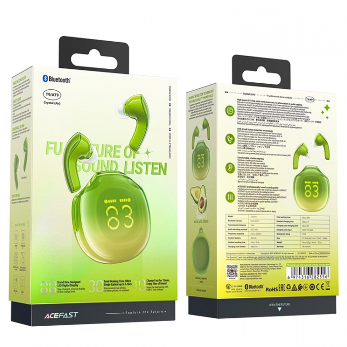 Acefast - Acefast T9 Bluetooth 5.3 In-Ear Trdlsa Hrlurar - Grn