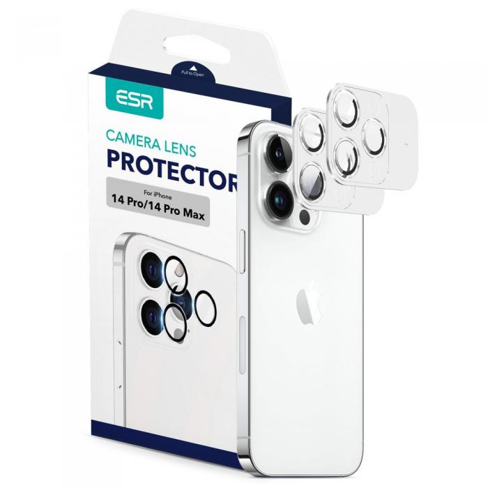 ESR - ESR iPhone 14 Pro/14 Pro Max Kameralinsskydd i Hrdat Glas - Svart