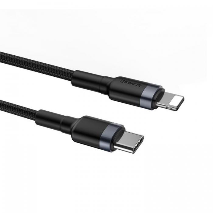BASEUS - Baseus Fltad USB-C Lightning Kabel 18W 1m - Svart/Gr