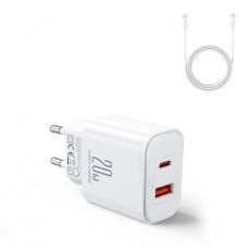 Joyroom - Joyroom EU USB-A to USB-C Väggladdare 20W USB-C Kabel - Vit