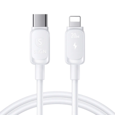 SiGN - SiGN USB-C till Lightning Kablar 1.2m 20W - Vit