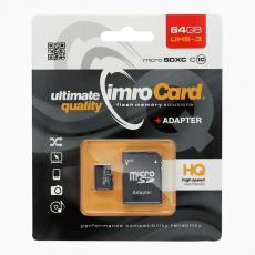 Imro - Imro Minneskort MicroSD 64GB Med Adapter UHS 3
