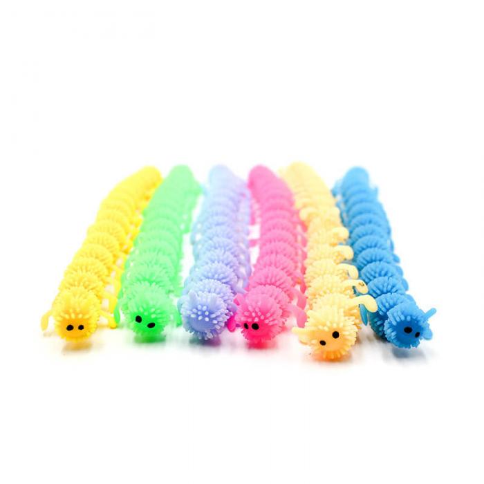 UTGATT5 - Fidget Toy - Squishy Larv - Caterpillar - Blandade Frger