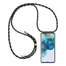 CoveredGear-Necklace - Boom Galaxy S20 mobilhalsband skal - Green Camo Cord