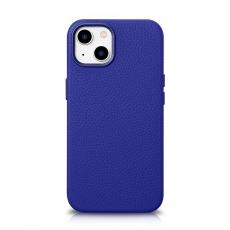 ICARER - iCarer iPhone 14 Skal Magsafe Äkta Läder Litchi Premium - Mörkblå