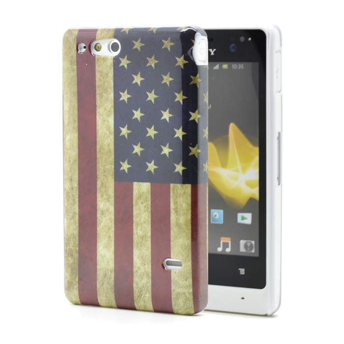 UTGATT4 - Skal till Sony Xperia Go ST27i - Amerikanska Flaggan
