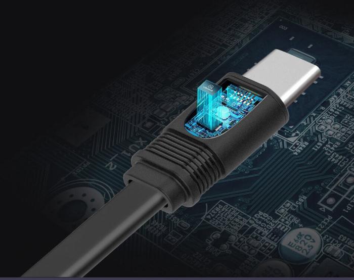 UTGATT5 - Proda Fenche Series platt USB/micro USB Kabel 3A 1M Svart