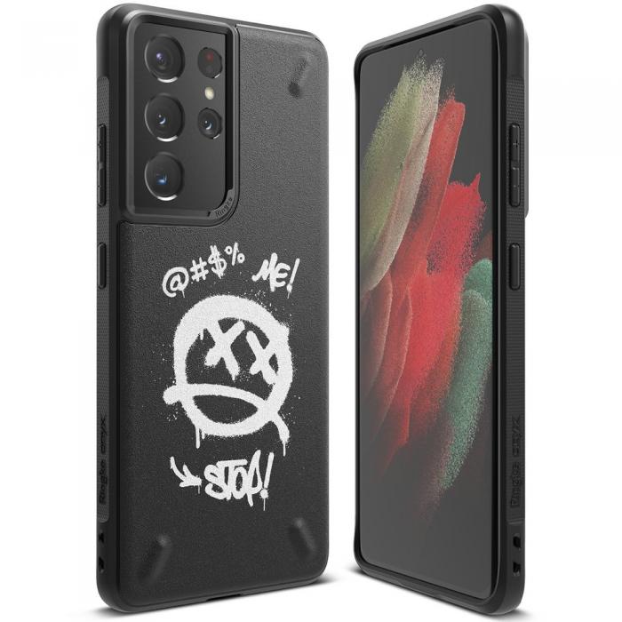 UTGATT4 - Ringke Onyx Durable Skal Samsung Galaxy S21 Ultra 5G - Svart Graffiti