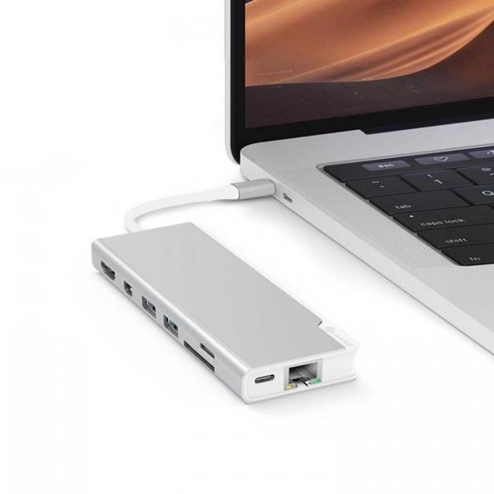 UTGATT5 - ALOGIC USB-C Dock - HDMI, MDP, USB, Ethernet, minneskortlsare, 100W PD - Silver
