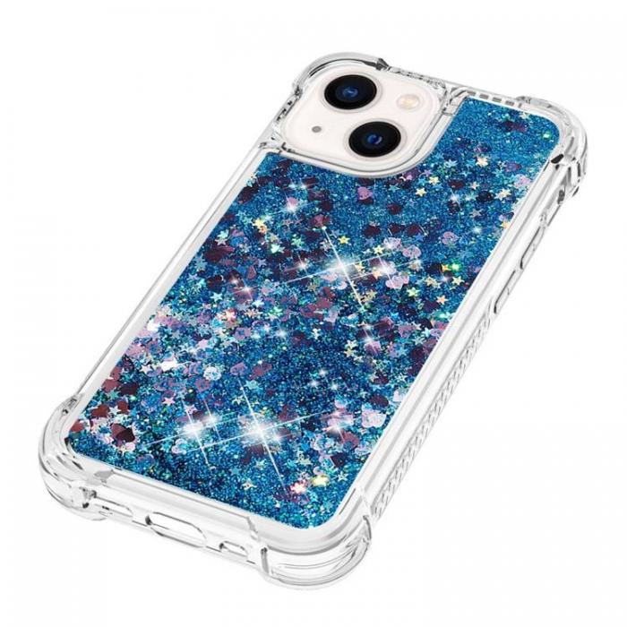 A-One Brand - iPhone 14 Plus Skal Liquid Floating Glitter - Bl