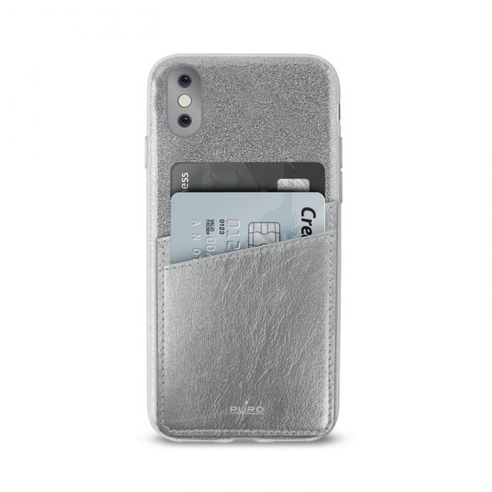 UTGATT5 - Puro Shine Cover+Pocket Detach till iPhone XS / X - Silver