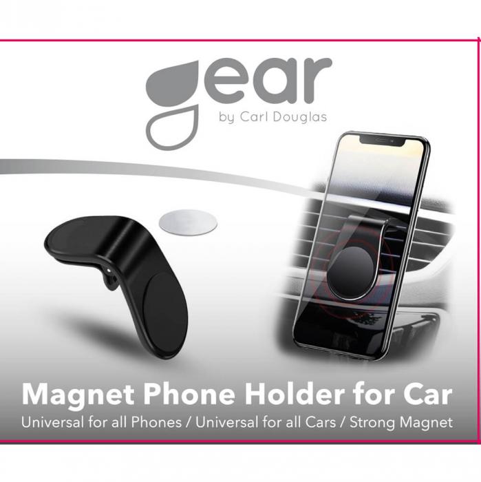 UTGATT5 - GEAR Magnetisk Mobilhllare Svart Vinklad Klmma Flktgaller