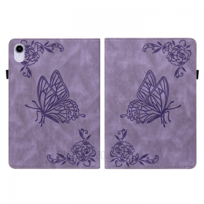 A-One Brand - iPad mini 6 (2021) Fodral Imprinted Butterfly Flower - Lila