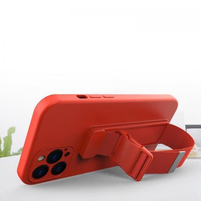OEM - Rope Gel Airbag Skal Med Lanyard iPhone 12 Pro Max - Ljus Bl