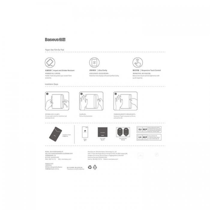 BASEUS - Baseus iPad (10.2) Hrdat Glas Skrmskydd - Transparent