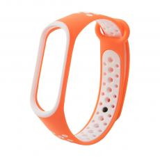 A-One Brand - Dots Ersättningsarmband till Xiaomi Mi Band 4/3 - Orange / Vit