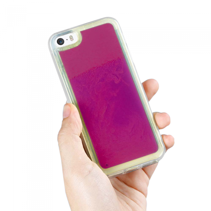 A-One Brand - Liquid Neon Sand skal till iPhone 5/5s/SE - Violet