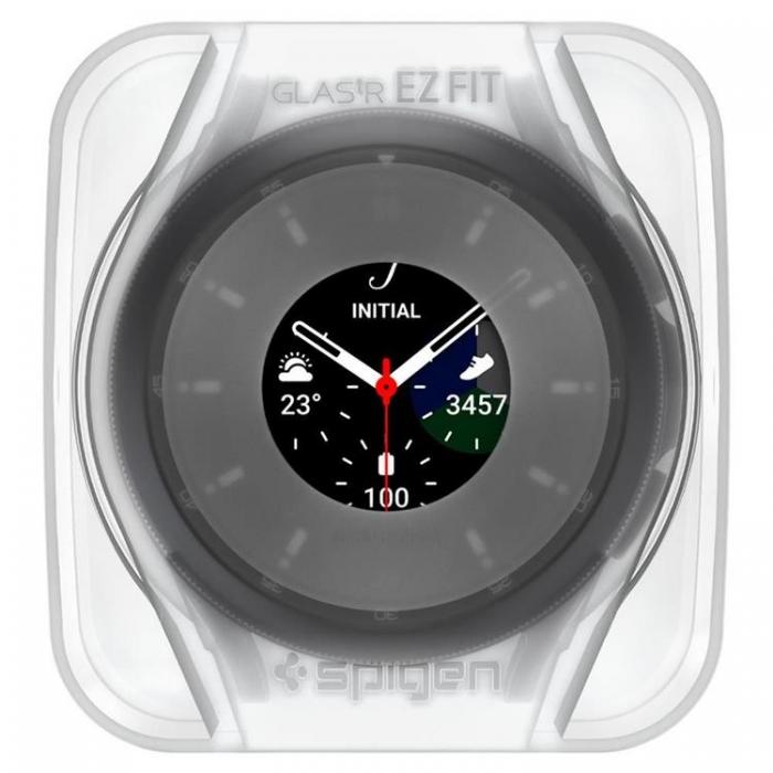 UTGATT1 - Spigen 2-Pack Hrdat Glas Galaxy Watch 4 Classic 46mm - Transparent