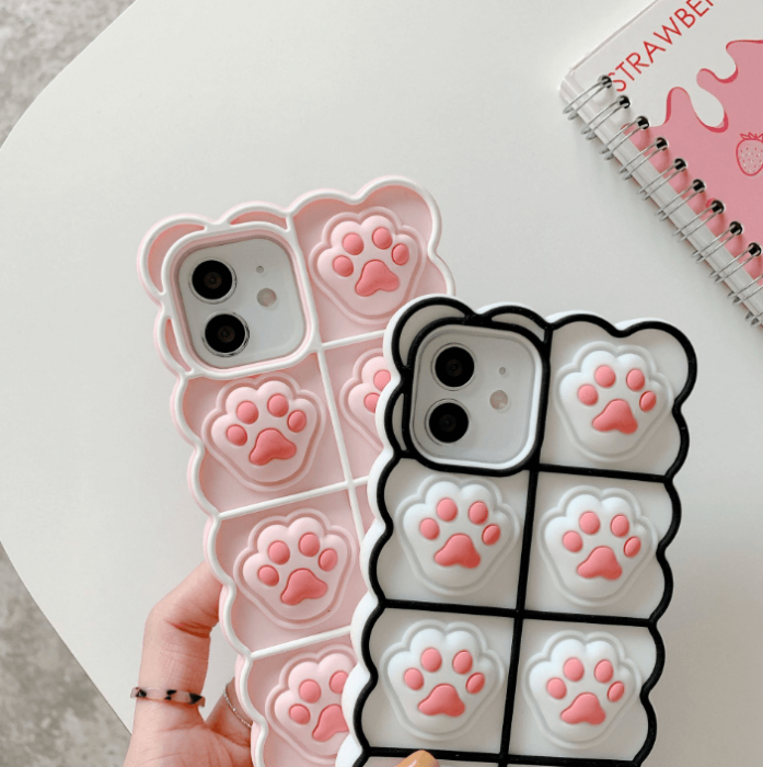 Fidget Toys - Puppy Paws Pop it Fidget Skal till iPhone 11 - Rosa