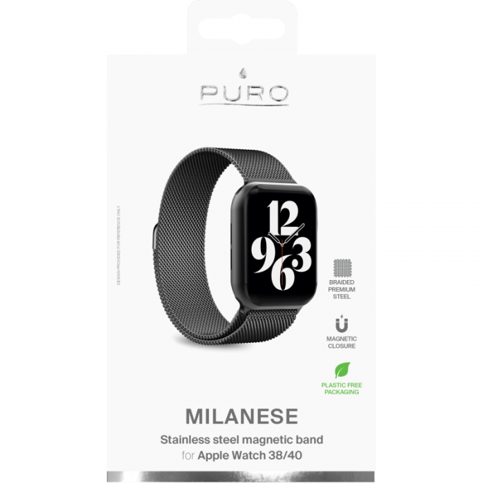 UTGATT1 - Puro MILANESE Armband Apple Watch 38/40 mm - Svart