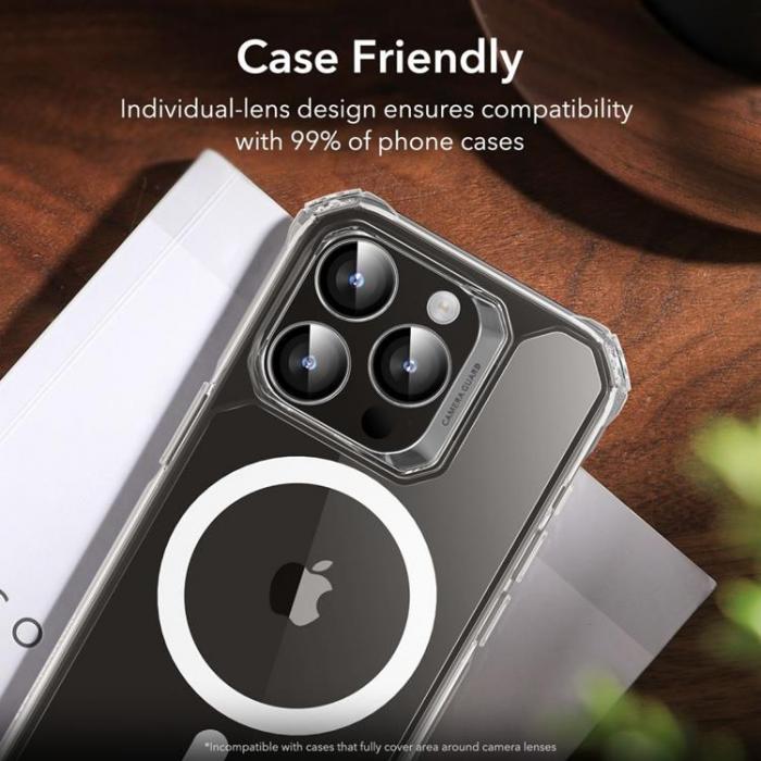 ESR - ESR iPhone 15 Pro Max/15 Pro Kameralinsskydd i Hrdat Glas