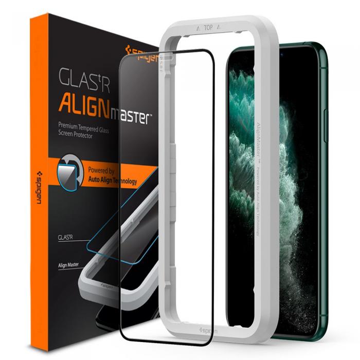 Spigen - SPIGEN Hrdat Glas Alm Fc iPhone 11 Pro Max Svart