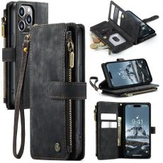 Caseme - CASEME iPhone 15 Pro Plånboksfodral C30 Zipper - Svart