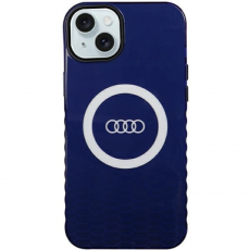 Audi - Audi iPhone 15/14 Plus Mobilskal Magsafe IML Big Logo - Blå