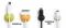 BlueLounge - Bluelounge CableDrop Mini, Sjlvhftande hllare fr sladdar, 9-pack - Vit