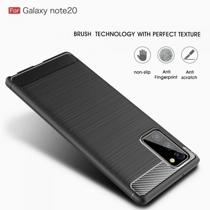A-One Brand - Carbon TPU Skal Till Galaxy Note 20 - Svart