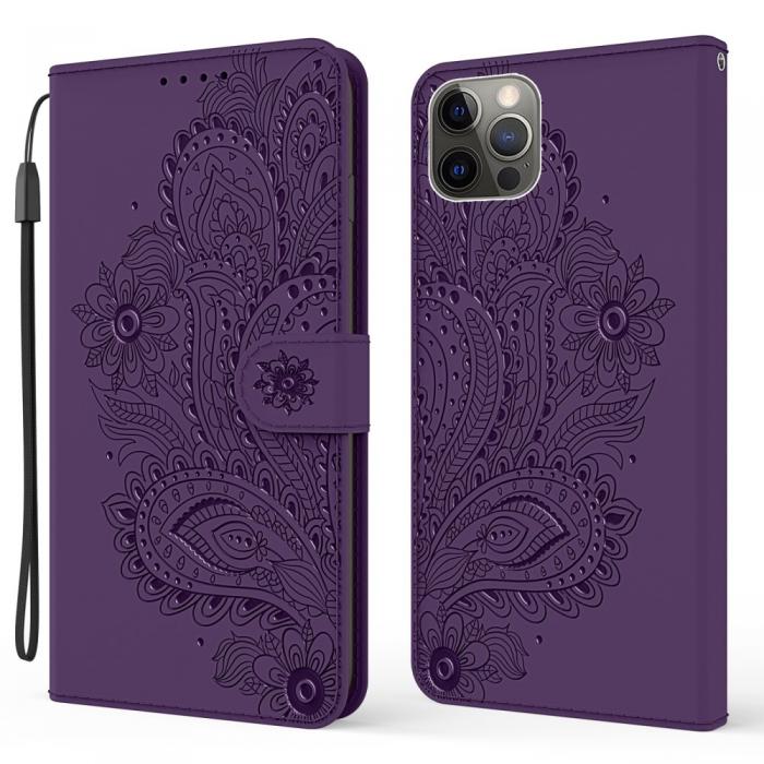 A-One Brand - Blommor iPhone 13 Pro Plnboksfodral - Lila
