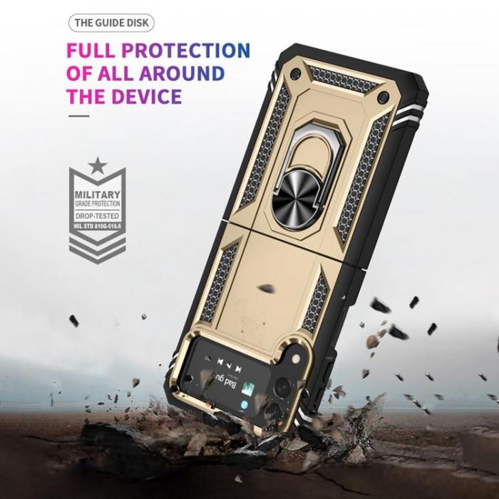 A-One Brand - Galaxy Z Flip 4 Skal Ringhllare Kickstand - Guld