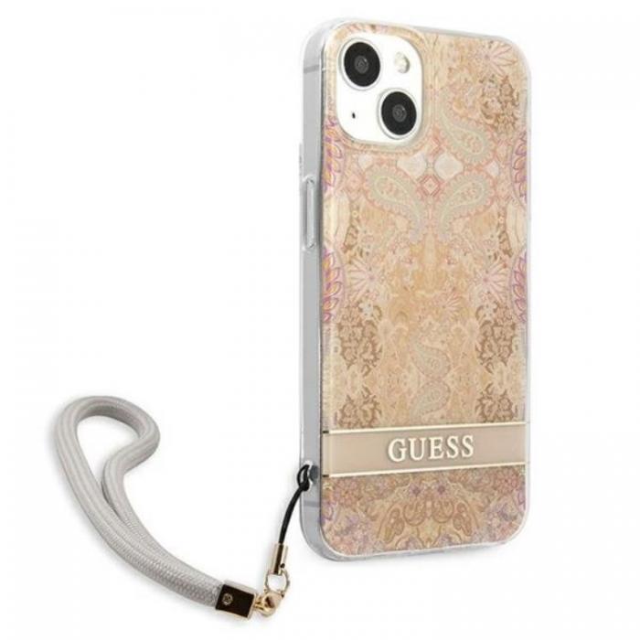 Guess - Guess iPhone 13 Mini Skal Flower Strap - Guld