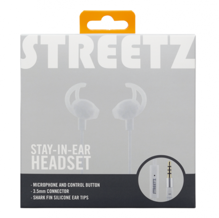 UTGATT1 - Streetz Stay In-ear Mrlurar Med Mikrofon 3.5 mm - Vit
