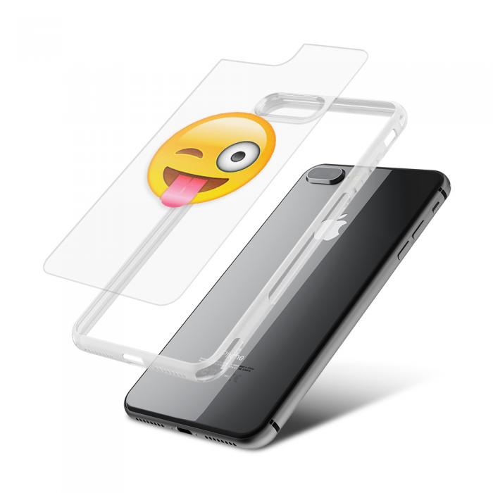 UTGATT5 - Fashion mobilskal till Apple iPhone 8 Plus - Emoji Tongue Winking Eye