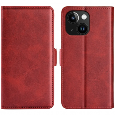 Taltech - iPhone 15 Plus Plånboksfodral Omvirat - Röd