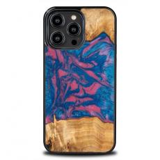 Bewood - Bewood iPhone 14 Pro Mobilskal Wood Resin - Rosa/Blå