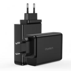 Choetech - Chotech 4-Ports Väggladdare Adaptrar GaN 140W - Svart