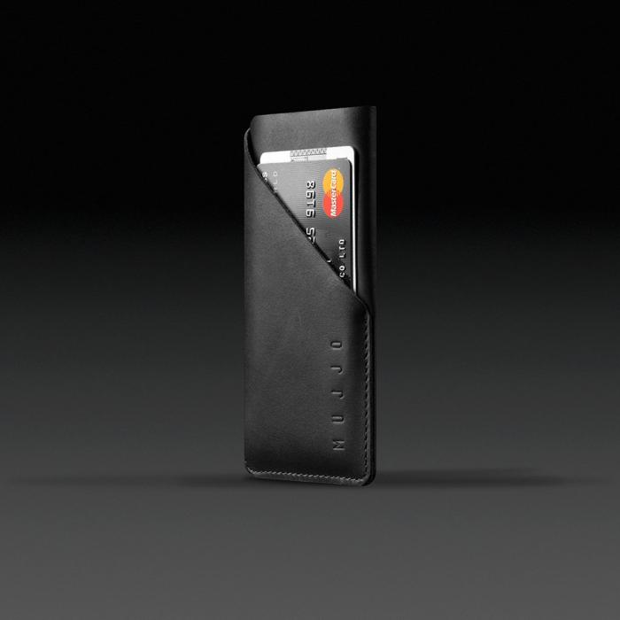 UTGATT5 - Mujjo Leather Wallet Sleeve av kta lder iPhone XS / X - Svart