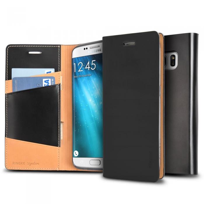 UTGATT5 - Ringke Signature kta lder Plnboksfodral till Samsung Galaxy S7 - Svart