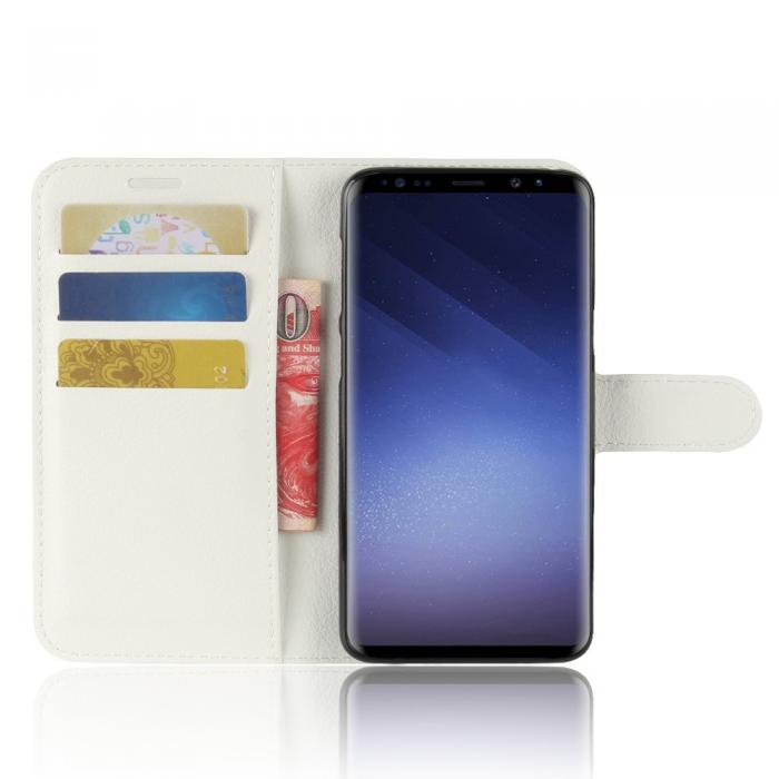 UTGATT4 - Litchi Plnboksfodral till Samsung Galaxy S9 - Vit