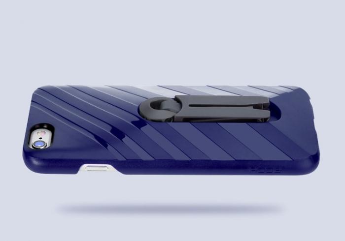 UTGATT5 - Rock Mobilskal med stativ/bilhllare till Apple iPhone 6 / 6S - Bl