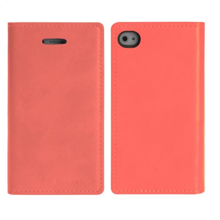 UTGATT4 - Mercury Flip Diary Plnboksfodral till Apple iPhone 4S / 4 (Peach