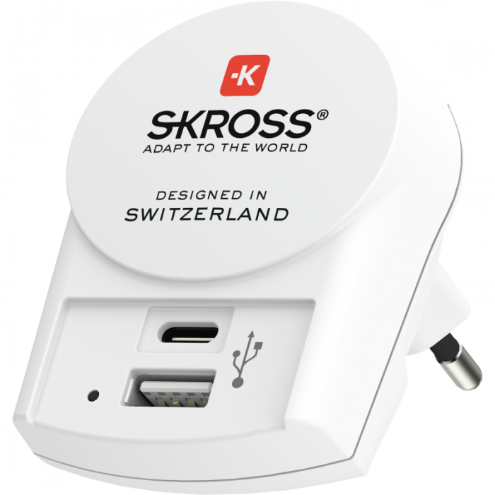 UTGATT1 - SKross Euro USB - 1xUSB Type C/1xUSB Type A Laddare