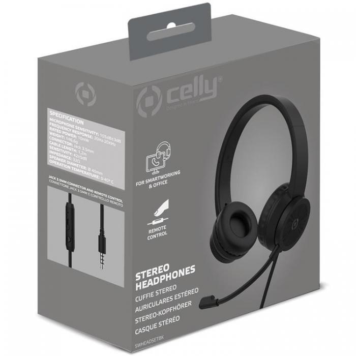 UTGATT1 - Celly SWHeadset Stereo Headset 3.5 mm fr PC/Mobil Mikrofoner