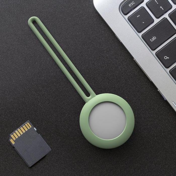 UTGATT1 - Silicone Flexible Keychain Loop Skal Apple Airtag - Grn