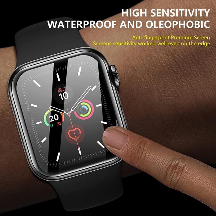 A-One Brand - [2-PACK] 3D Curved Hrdat Glas Skrmskydd Full Glue Apple Watch 38mm - Svart