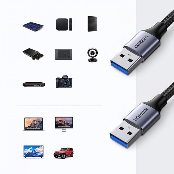 Ugreen - Ugreen USB-A Till USB-A Kabel 2m - Gr