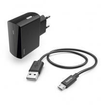 Hama - HAMA - Laddare 220V Micro-USB 2.4A lös kabel 1m - Svart